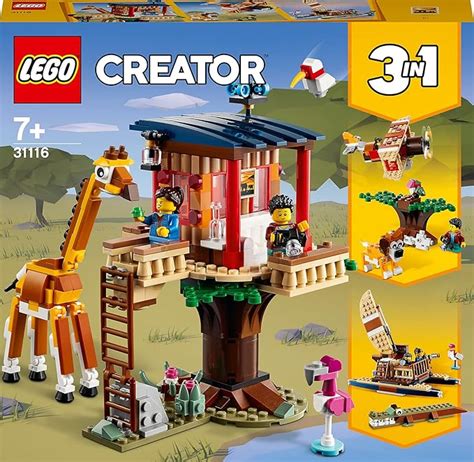 LEGO 31116 Creator 3-in-1 Safari Tree House Catamaran Aeroplane Toy Set ...