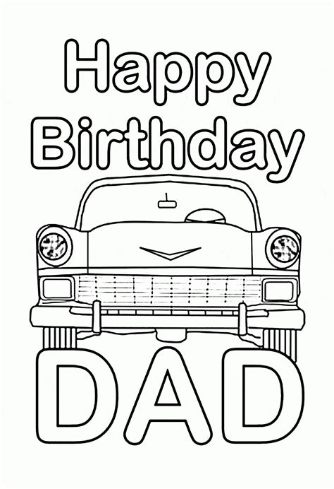Happy Birthday Daddy Coloring Pages Printable