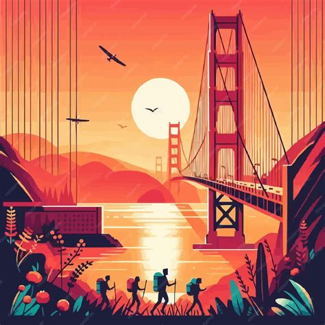 A poster for a movie called the golden gate bridge | Premium AI-generated vector