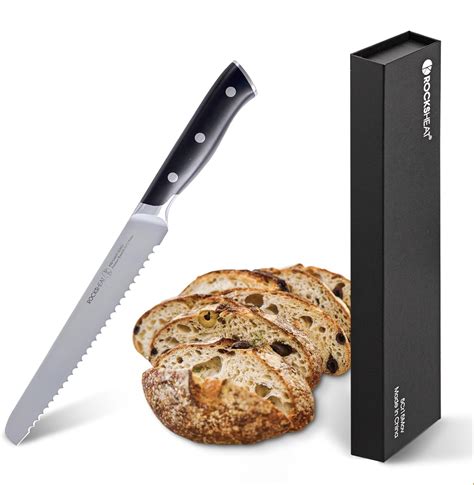 Amazon.com: ROCKSHEAT 8-inch Bread Knife, Serrated Bread Slicer for ...