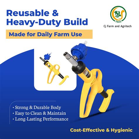Reusable Vaccination Gun for Poultry, Pigs, Sheep, Dogs & Goats | 10ml ...