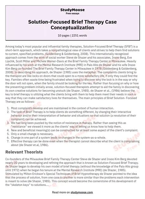 Image result for Solution-Focused Case Conceptualization Example