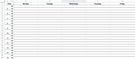 Image result for Time Block Week Templete