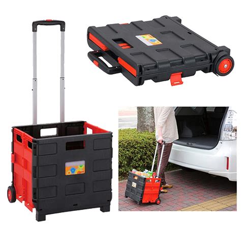Aegilmc Folding Cart On Wheels With Handle And Lid Foldable ...