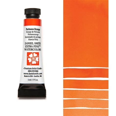 Daniel Smith Extra Fine Watercolors - Perinone Orange, 5 ml Tube, Color ...