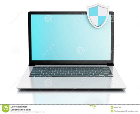 3d Laptop with Shield. Internet Security, Antivirus Concept Stock ...
