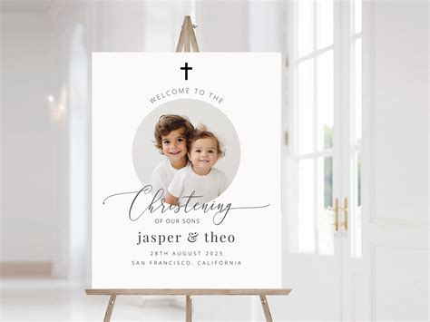 Christening Welcome Sign Template, Joint Christening Welcome Poster ...