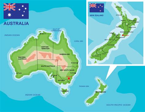 Australia New Zealand Map Vector Art, Icons, and Graphics for Free Download