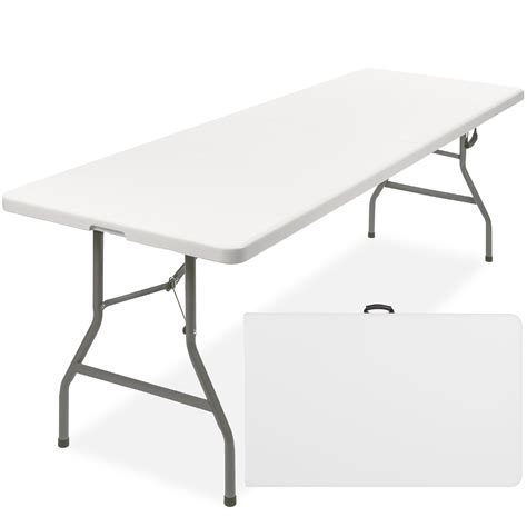 Heavy Duty Folding Table, 8ft Plastic Indoor Outdoor Portable with ...