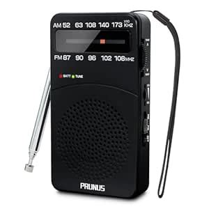 PRUNUS J-166 Portable Radio AM FM, Battery Operated with Tuning Light ...