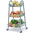 SEVVY 4-Tier Kitchen Storage Rack Shelves Multifunction Storage Trolley ...