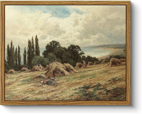 AEFER Vintage Unframed Canvas Wall Art, 8x10 Inch Classical Coast Land ...