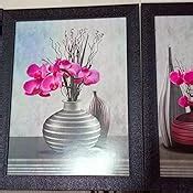SAF Set of 3 Flower Floral UV Coated Home Decorative Gift Item Framed ...