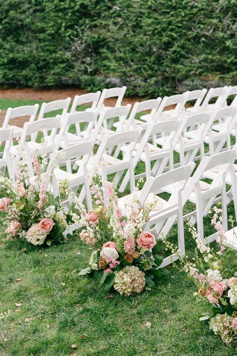 Elegant Blushing Wedding Flower Arrangement Aisle Markers | Wedding ...
