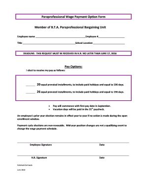 Fillable Online town barnstable ma Paraprofessional Pay Option Form.doc ...