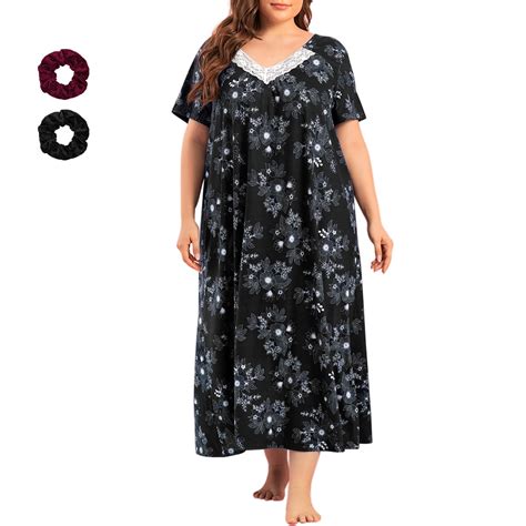 Loritta Plus Size Nightgowns for Women House Dress Short Sleeve ...