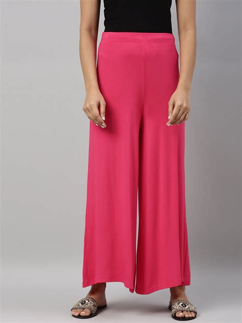 Young Fuchsia Viscose Knit Palazzo – Go Colors India