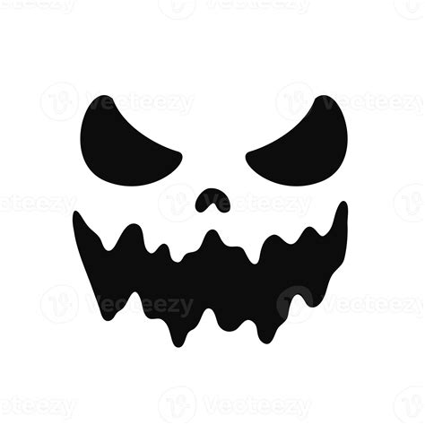 Scary Ghost Horror Face Silhouette For Carving On Halloween Pumpkin ...