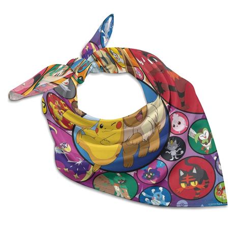 Pokemon&Eevee Alola Region Square Satin Head Scarf Hair Scarves Silk ...