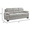 Torque - Jett Luxurious Fabric 3 Seater Sofa for Living Room (Light ...