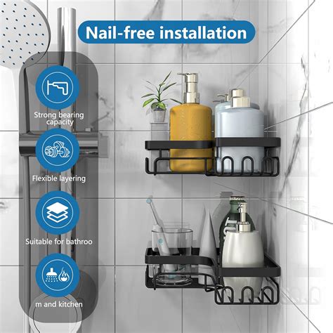 Buy ZBC Corner Shower Caddy, 2-Pack Adhesive Shower Corner Organizer ...