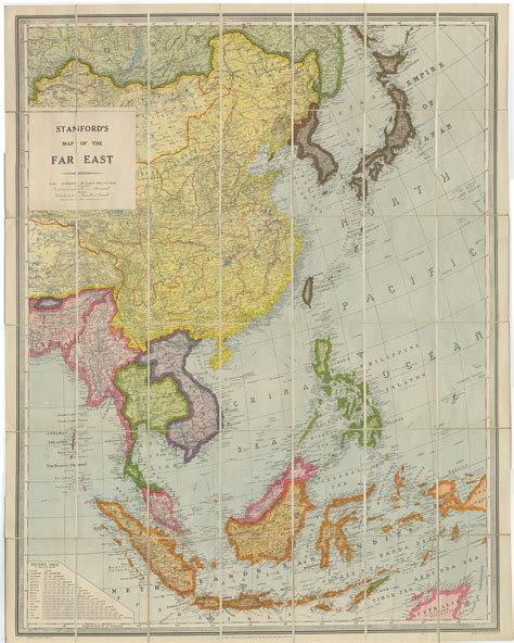 Antique Map of South East Asia by Stanford (1945) – SOLD – Bartele Gallery