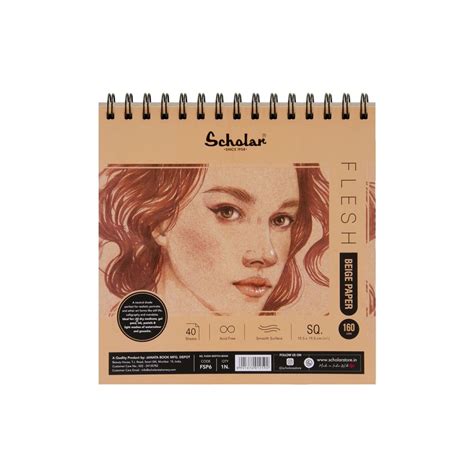 Scholar Artists' Toned Flesh - Square Beige Smooth 160 GSM Spiral Pad ...