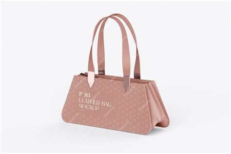 Premium PSD | Leather bag mockup right angle view
