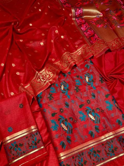 Pure Banarasi Jamdani Tilfi Premium Quality Unstitched Salwar Suit All ...