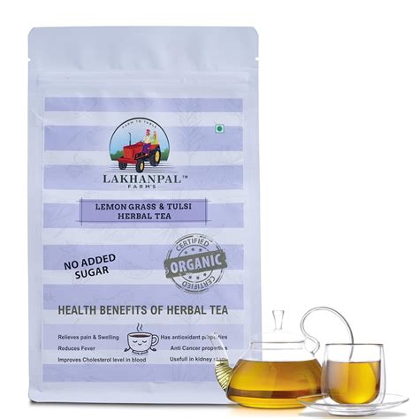 LAKHANPAL FARM'S Lemongrass & Tulsi Herbal tea | 100% Natural | Loose ...