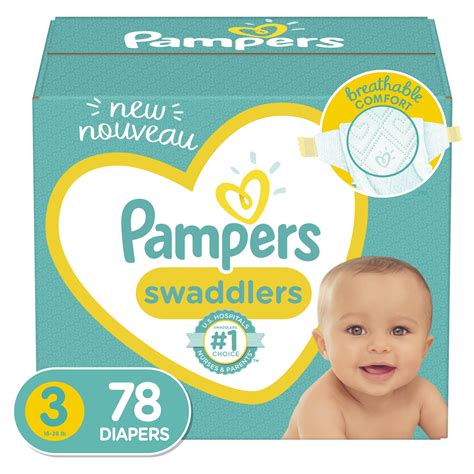 Pampers Swaddlers Diapers, Soft and Absorbent, Size 3, 78 Ct - Walmart ...