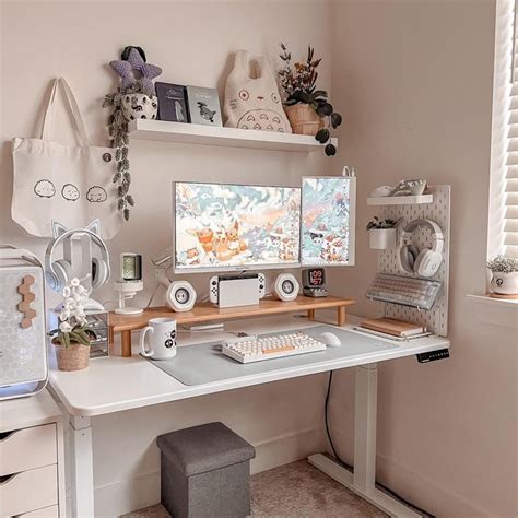 Image result for White Computer Desk Setup
