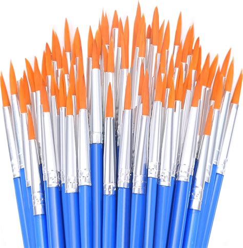 50Pcs Round Paint Brushes Bulk, Small Paint Brushes Classroom Brushes ...