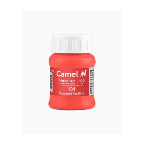 Camel Premium Poster Colours 100 ML - Fluorescent Red