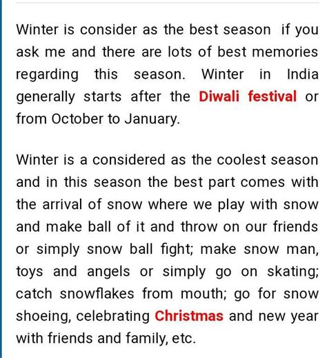 How I Spent My Winter Vacation Essay For Class 4 In English - Brainly.in