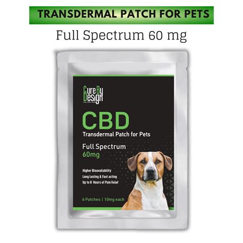Cure By Design CBD Transdermal Patch for Pets Full Spectrum 60mg ...