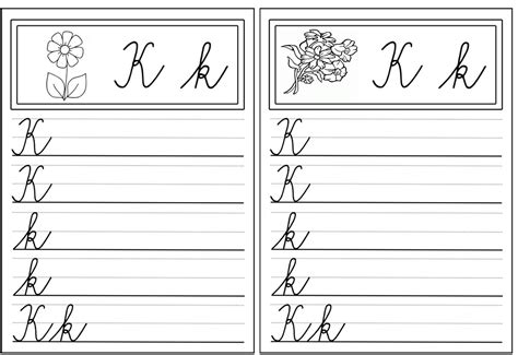 The Letter K Handwriting Worksheet - Letter K Calligraphy