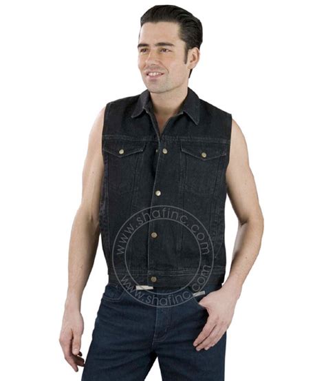 Denim Vest Mens Black at Georgia Sturt blog