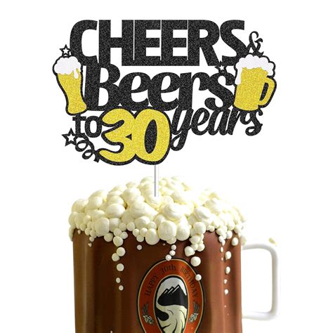 Festiko Cheers & Beers to 30 Years Cake Topper 30 Birthday Cake ...