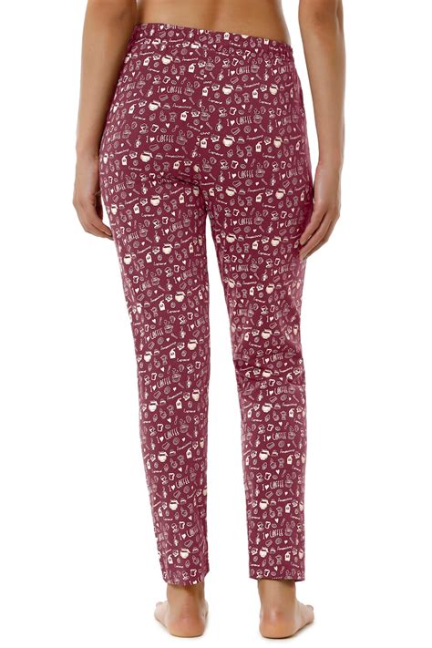Buy Full Length PJ Bottom - Burgundy Coffee Print | amanté