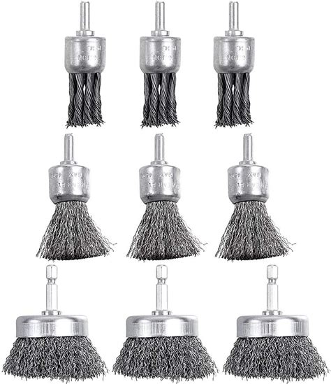Buy Mixiflor 9 Pack Wire Wheels Brush 1 Inch, Knotted and Plated ...