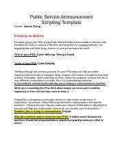 Image result for Public Service Announcement Script Sample