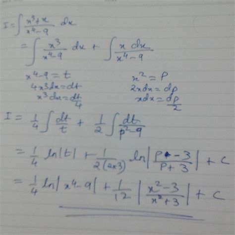 integrate x^3+x / x^4-9 - Maths - Integrals - 10500541 | Meritnation.com