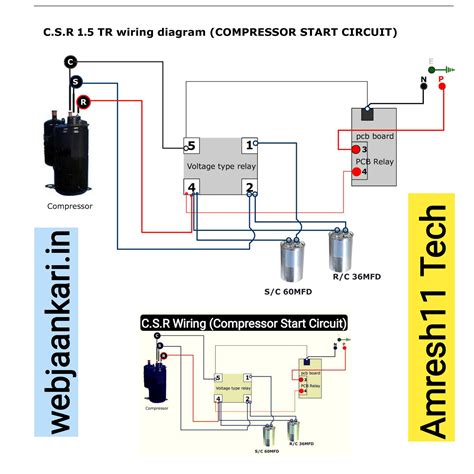 Air Conditioner CSR Circuit Diagram - AC compressor CSR wiring kaise kare