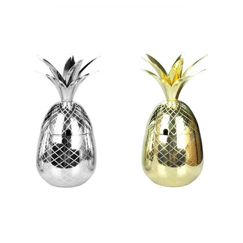 Buy 2pcs Stainless Cocktail Tumbler Pineapple Mug for Club Bar 500ml ...