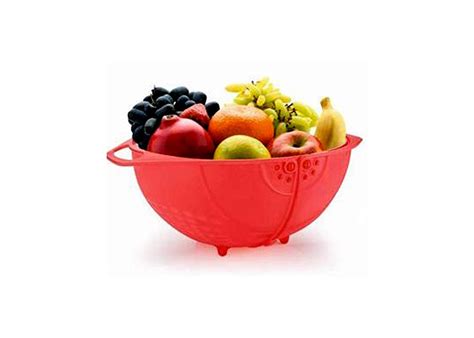 Buy Vashya Plastic Vegetable Fruit Rinse Bowl & Strainer Cum Basket ...