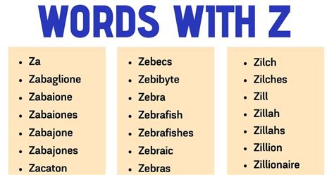 4 Letter Za Words - Letter Words Unleashed
