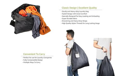 Insular Polyester Strong Waterproof Laundry Bag With Locking Drawstring ...