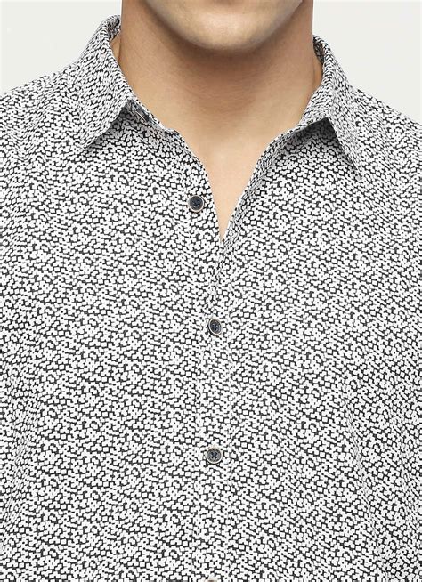 White All Over Printed Long Sleeve Shirt | Pepe Jeans India