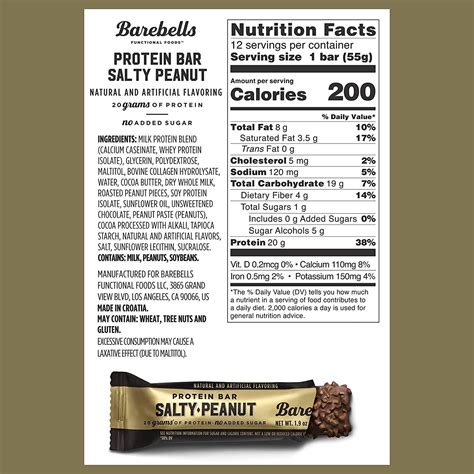 Barebells Salty Peanut Protein Bars - 12 Count, 1.9oz Bars | High ...